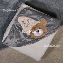 پتو كلاهدار گلدوزي خرسي ردپا كد 15597