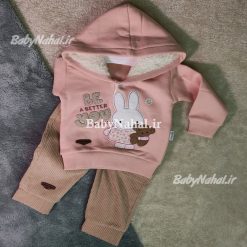 155 هودی شلوار گلدوزي خرس و خرگوش مون بيبي كد 15702