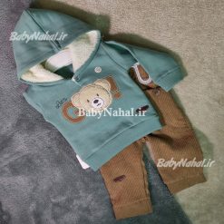 155 هودی شلوار گلدوزي خرس مون بيبي كد 15703