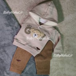 155 هودی شلوار گلدوزي خرس مون بيبي كد 15703